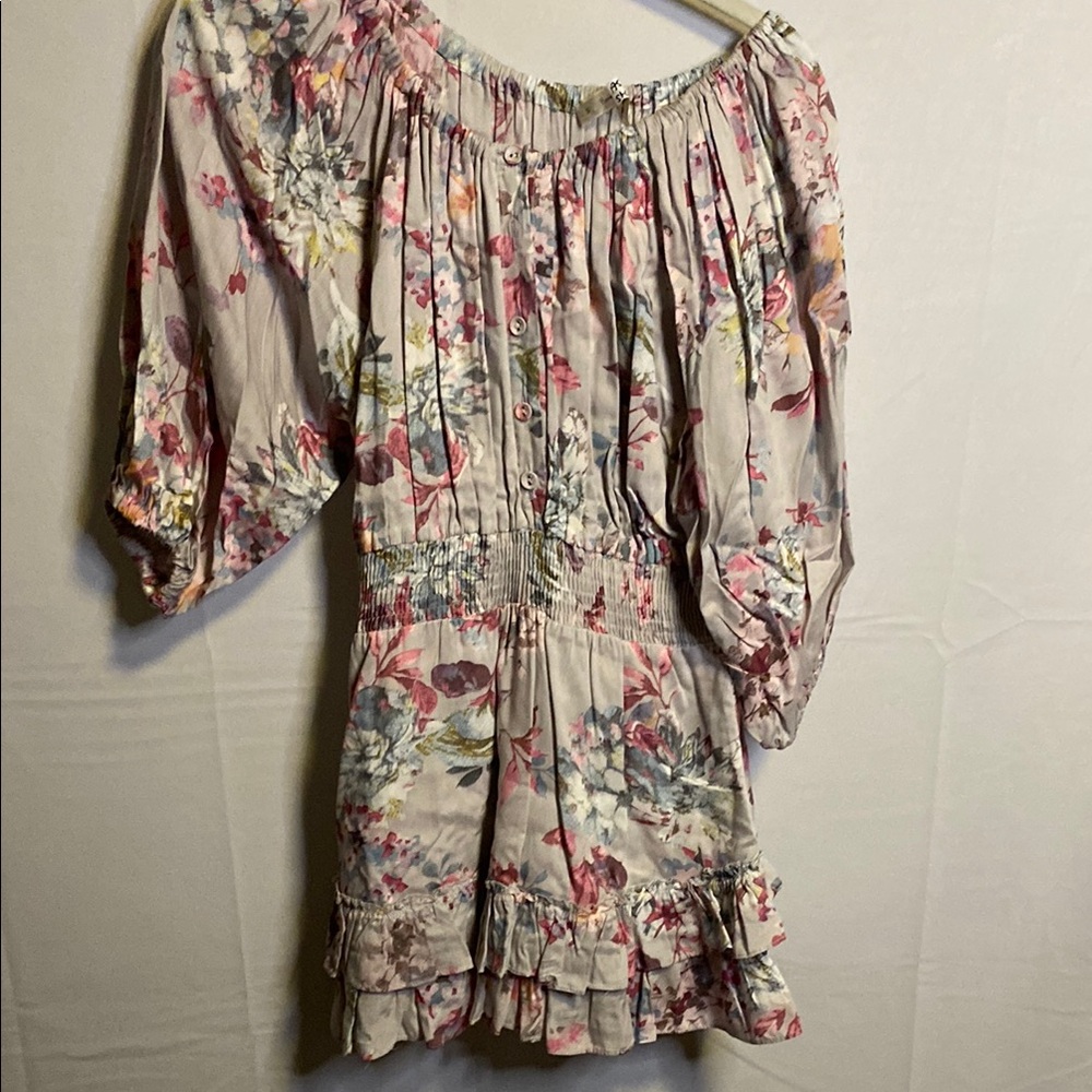 Pink Flutter Sleeve dresswith Ruffled Pleats
